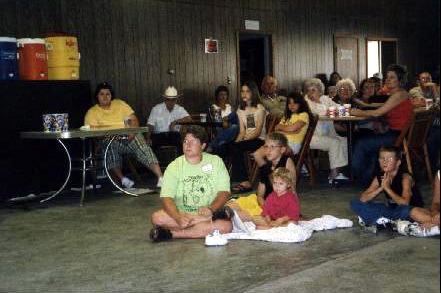 Watching the 'show'  from the floor . . Ellen Davis Kershner, Addie and Clinton Kershner, Brian Legleiter