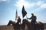 Riders starting trail ride on the Fort Hays - Fort Dodge Trail.