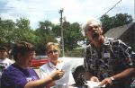 1st rehersal before Variety Show, 5 minutes before curtain time!!  Brenda Legleiter, Arlene Wilson Gilbert, Bill Zeller 