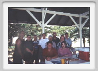 Class of 1976 - Reunion - Kenneth Higdon, Donna Greenway, Chuck Higgins, Mark McCormick, Tim Rues, Robin Schuckman, <br>Scott Kershner, Lynette Legleiter Buhr, Rosemarie Grumbein Schwindt, Bruce Davis and Marsha Healy. <br>Reunion held in McCracken City Park, July 14, 2001