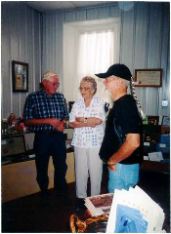 Phil Robertson, Grace Walker Thompson and Curly "Willie Nelson" Juvenal at Museum