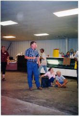 Also pictured are Angela Morgan and Carly Derr.  Roger Legleiteris a worker at the rodeo grounds along with hundreds of others.  He is an auctioneer.