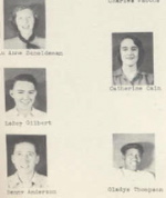 These did not graduate, but were in the 1951 Junior Class.Lu Anne Scheideman, LeRoy Gilbert, Benny Anderson, Gladys Thompson. If you can eliminate Catherine Cain as she did graduate in 1952.