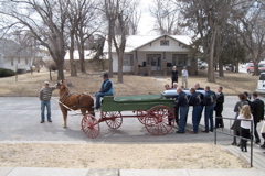 The starting of the funeral procession of Jack Wilson from St. Mary Church. 