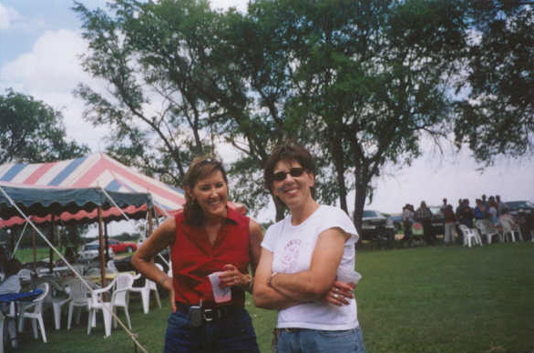 Laura Unrein Beck & Tammy Higgins Irvin near the Big Tent