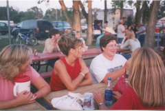 llen holds court.  l to right Sandy Foreman Irvin, Cheryl Foreman Larsen, Ellen Davis Kershner at the rodeo grounds