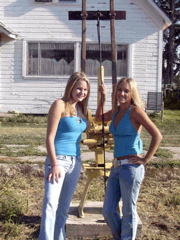 Jessica Stull and Daniel Long hanging out waiting for the rodeo